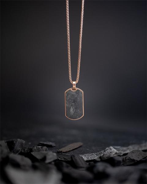 2mm bronze plattiert fuchsschwanz halskette mit geschmiedetem kohlenstoff anhänger - Bellum Bronze